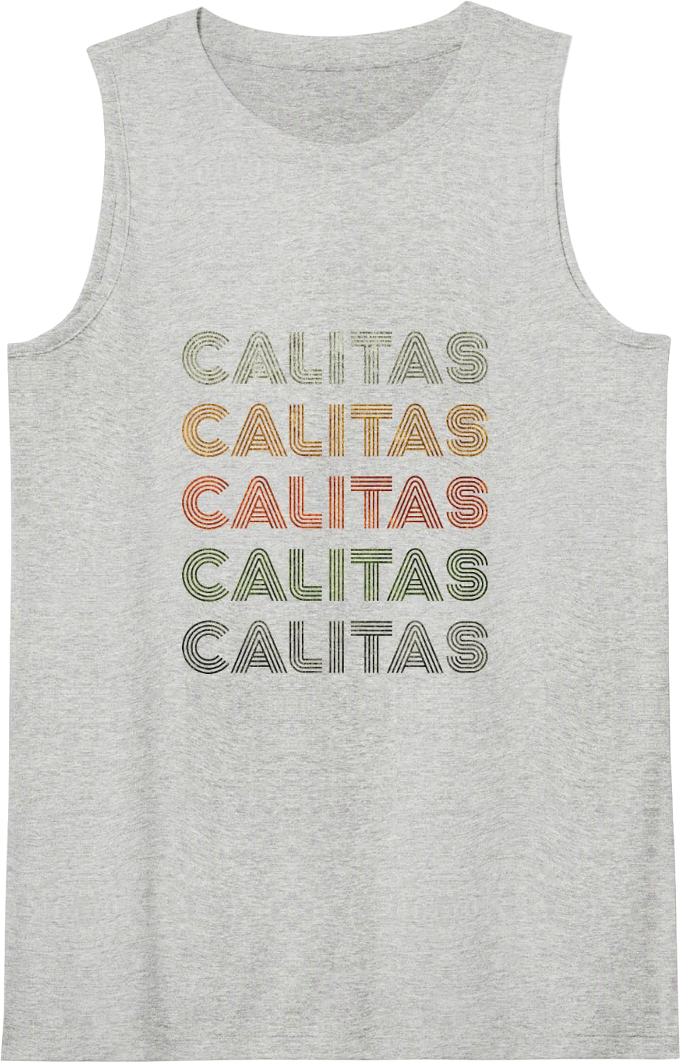 Love Heart Calitas Tee Grunge Vintage Style Black Calitas Sleeveless Tank Top - Heather Grey