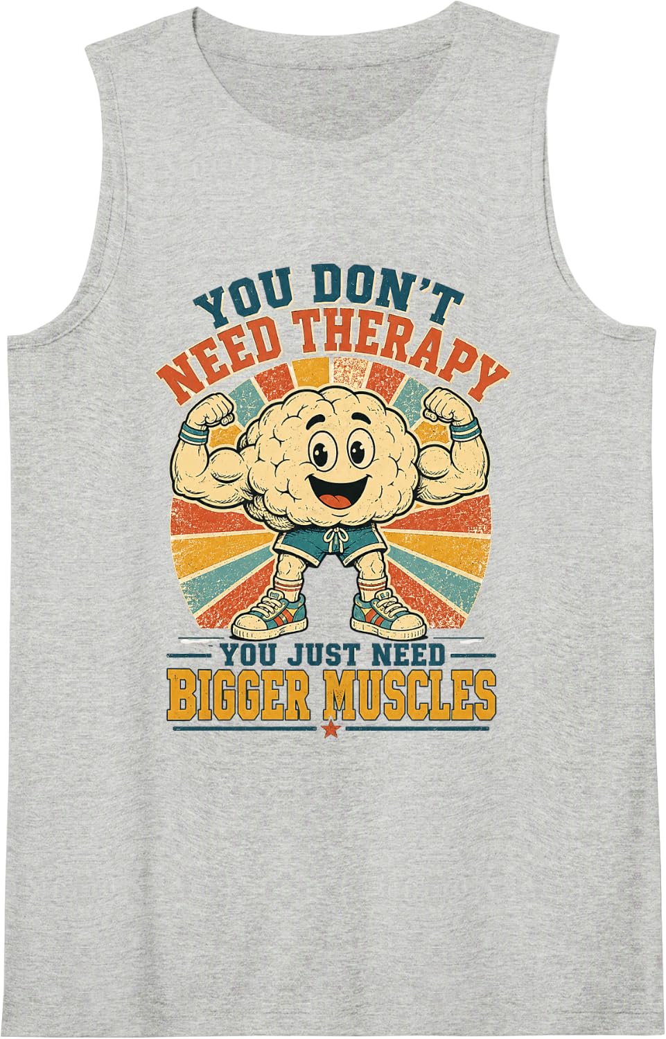 Funny Gym Bodybuilding and Weightlifting Need Bigger Muscles Sleeveless Tank Top - Heather Grey