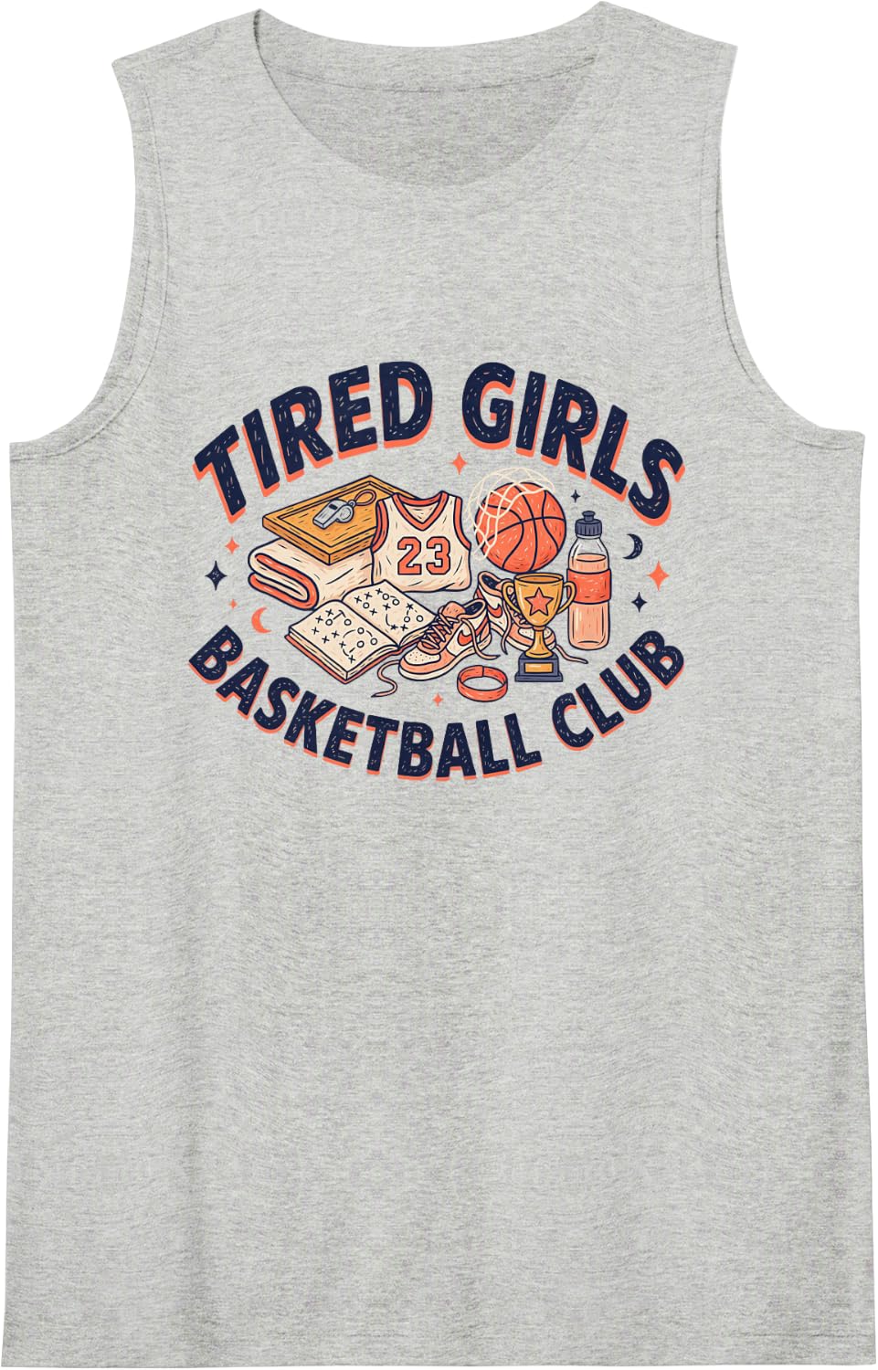 Basketball Player Bball Hoops Baller Playing Sleeveless Tank Top - Heather Grey
