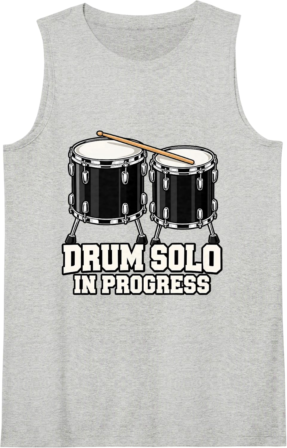 Drummer Drum Solo in Progress Funny Percussion Sleeveless Tank Top - Heather Grey