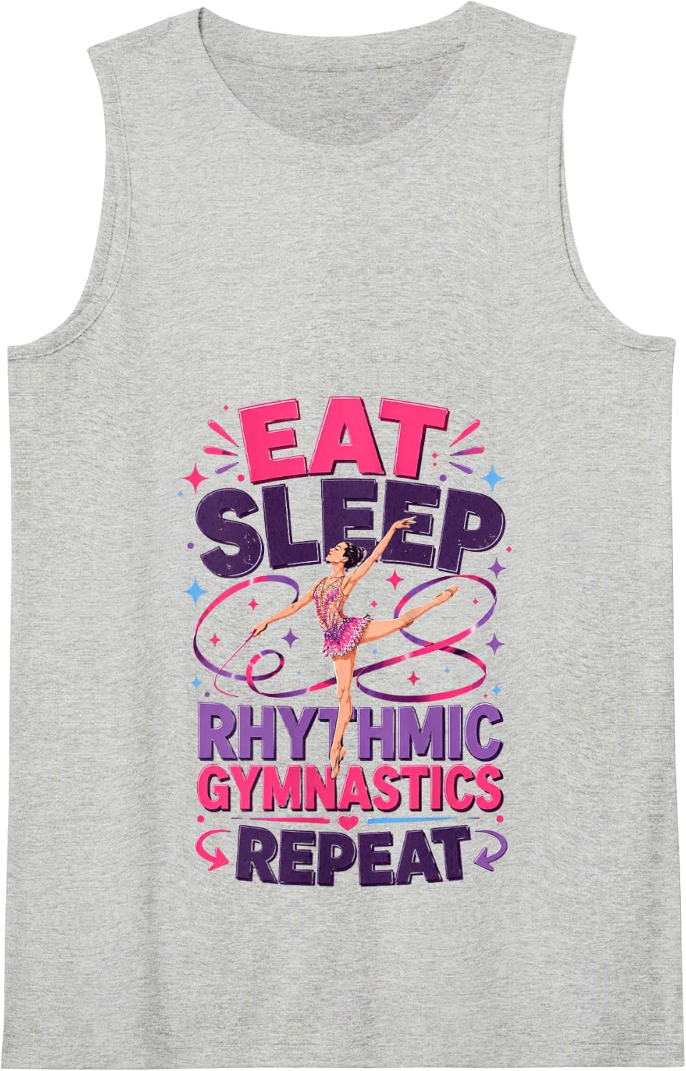 Womens Rhythmic Gymnastics - Gymnastic Girl Tank Top - Heather Grey