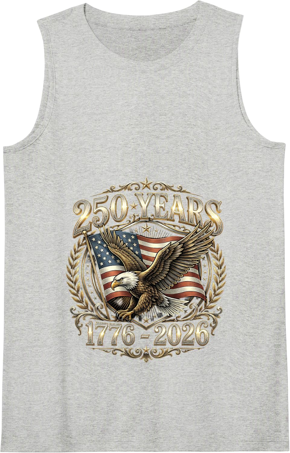 250 Years of Independence USA Patriotic Eagle Anniversary Tank Top - Heather Grey