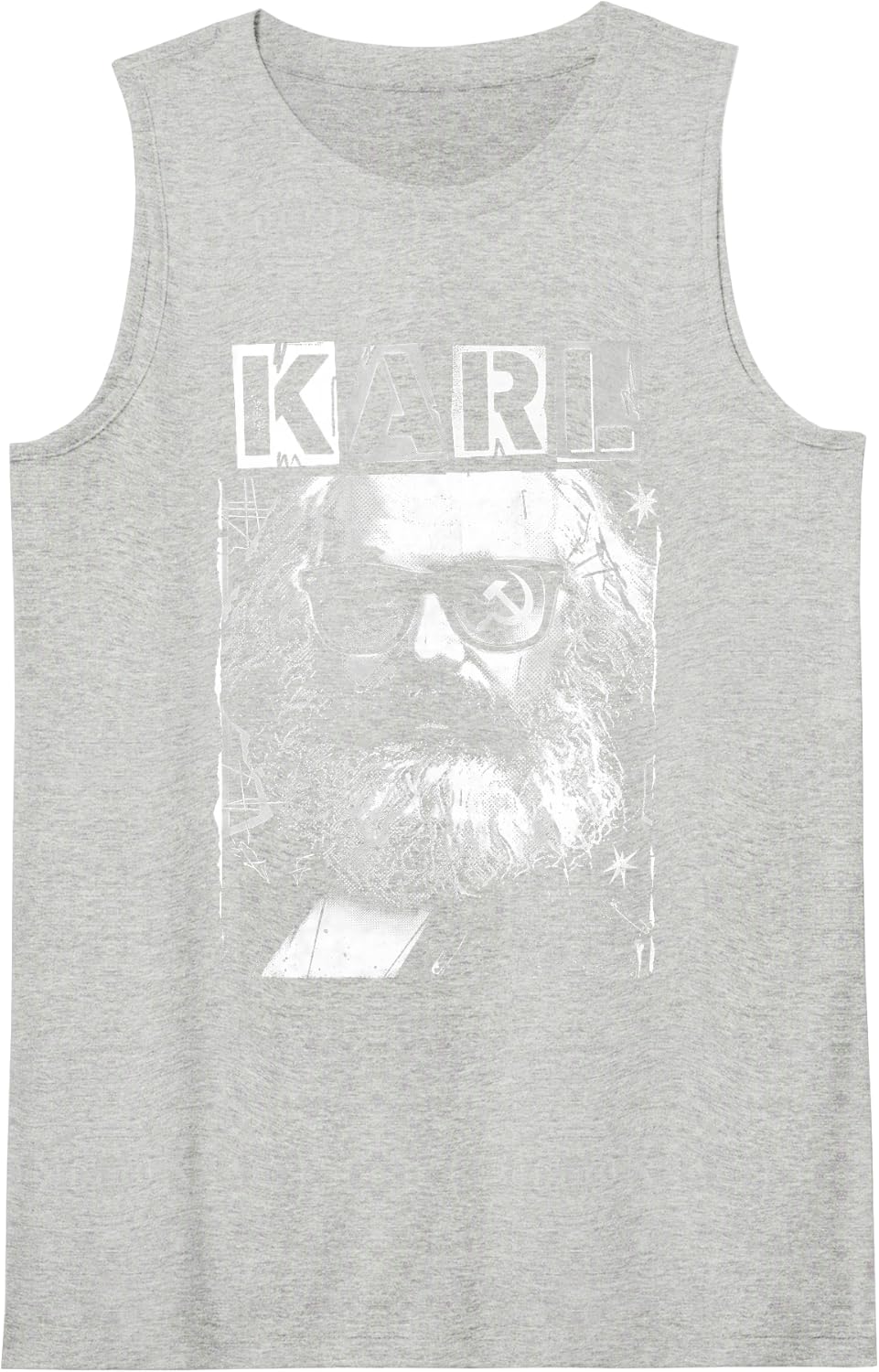 Karl Marx Marxism Socialism Communism Funny Pop Art Tank Top - Heather Grey