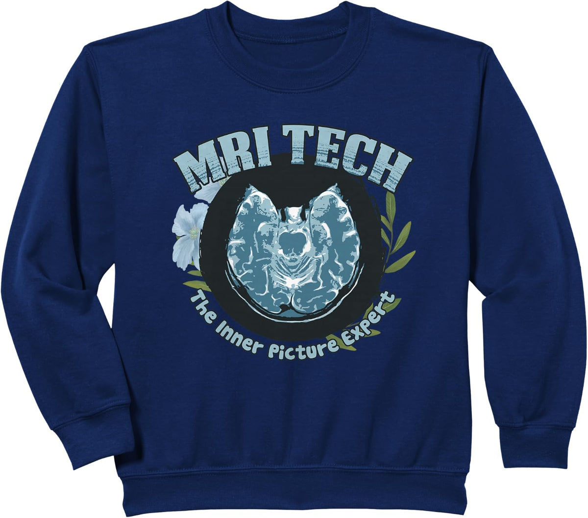 MRI Tech The Inner Picture Expert MRI Technologist Funny Sweatshirt - Navy Blue