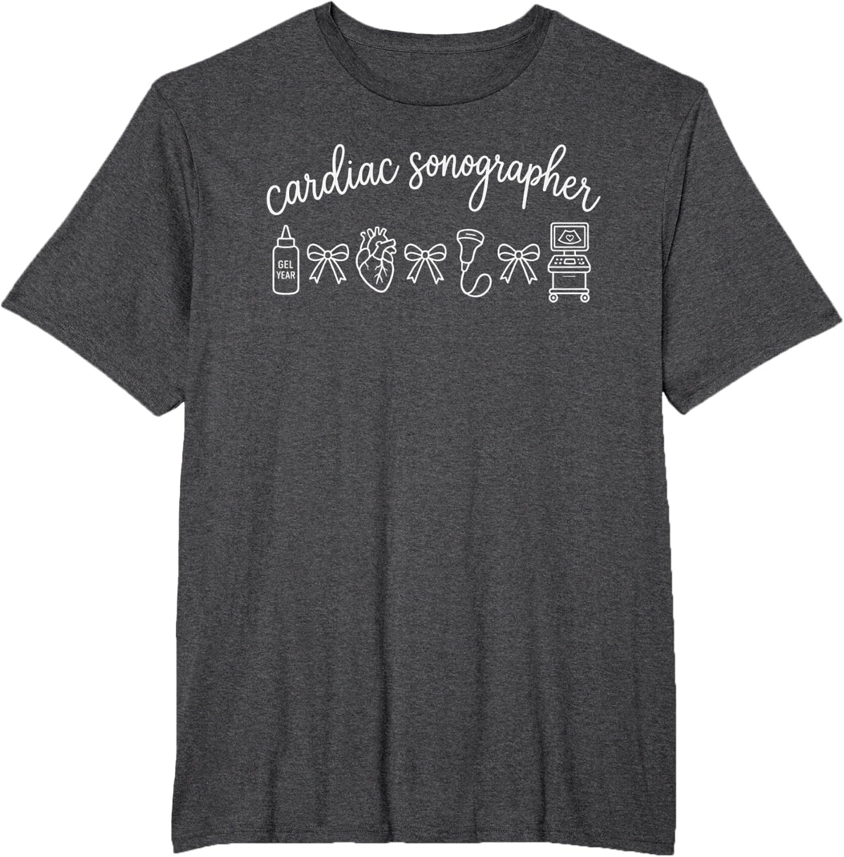 Cardiac Sonographer Ultrasound Tech Echo Medical Imaging T-Shirt - Dark Heather Grey