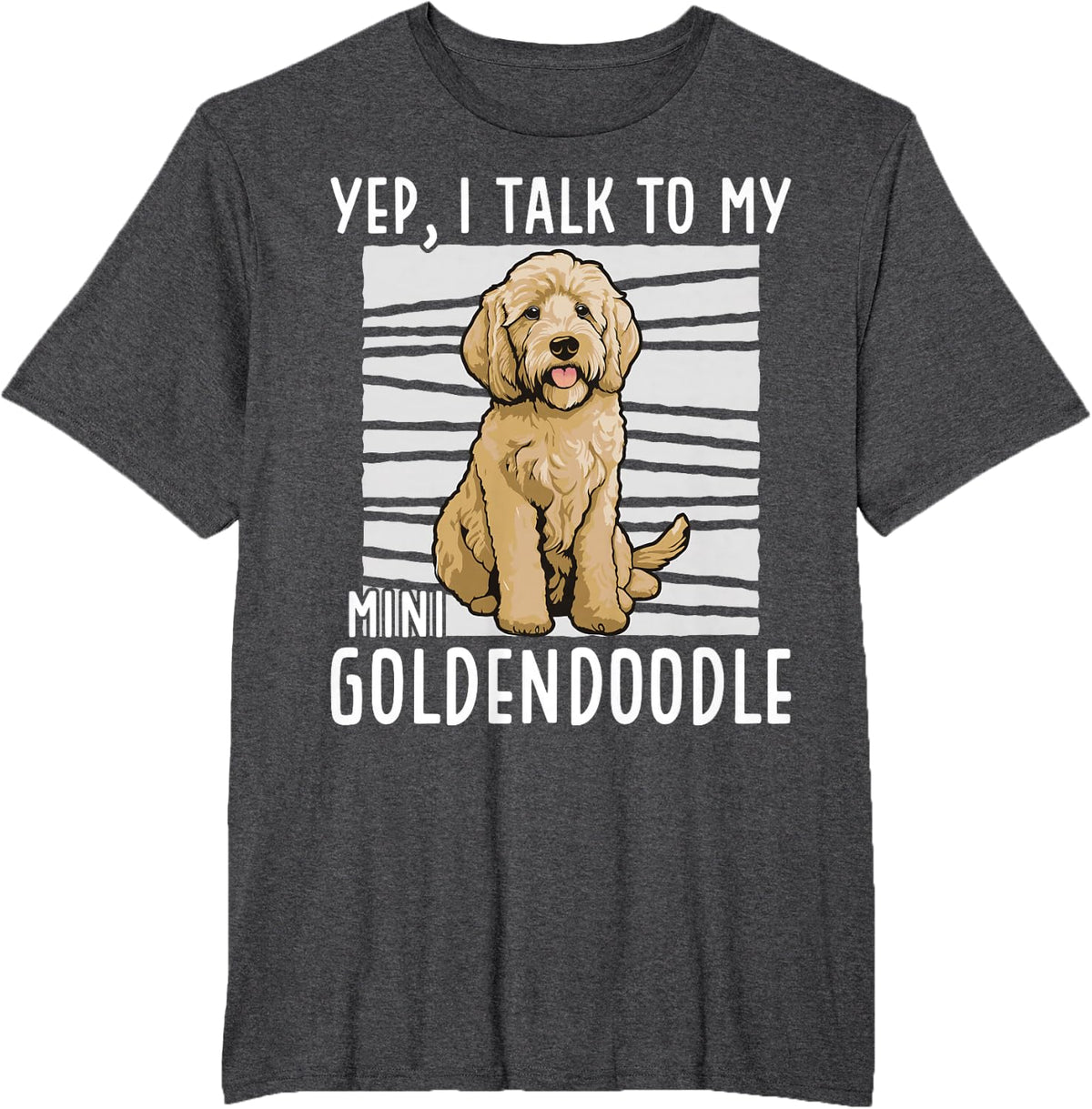 Mini Golden Doodle Food Dog Breed Fan Mini Goldendoodle T-Shirt - Dark Heather Grey
