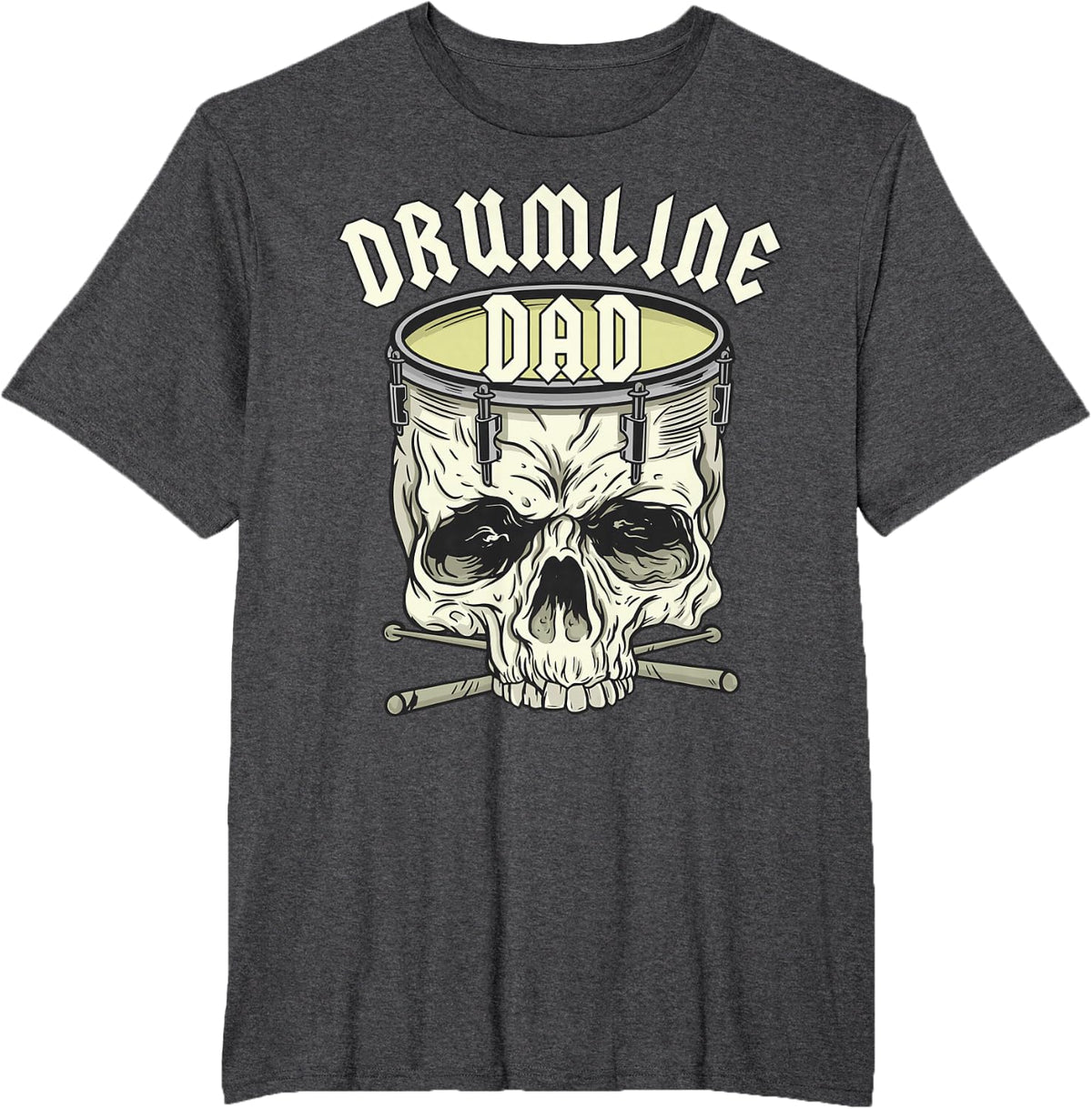 Drumline Dad Skull, Drumline Dad T-Shirt - Dark Heather Grey