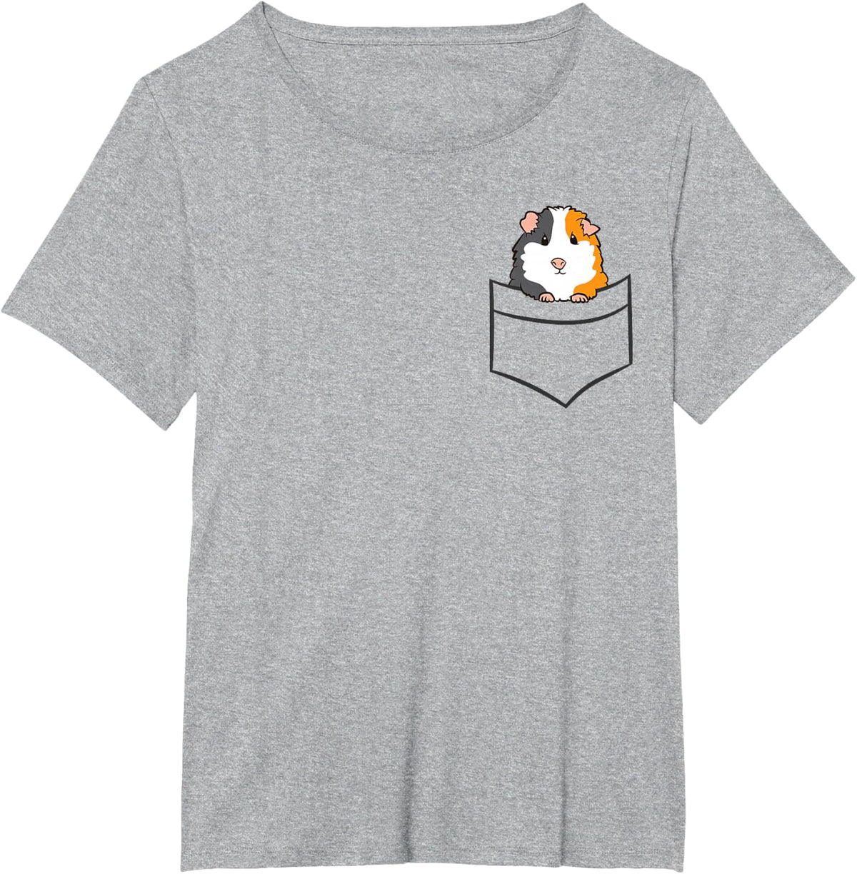 Guinea Pig Owner Cute Pocket Guinea Pig T-Shirt - Heather Grey