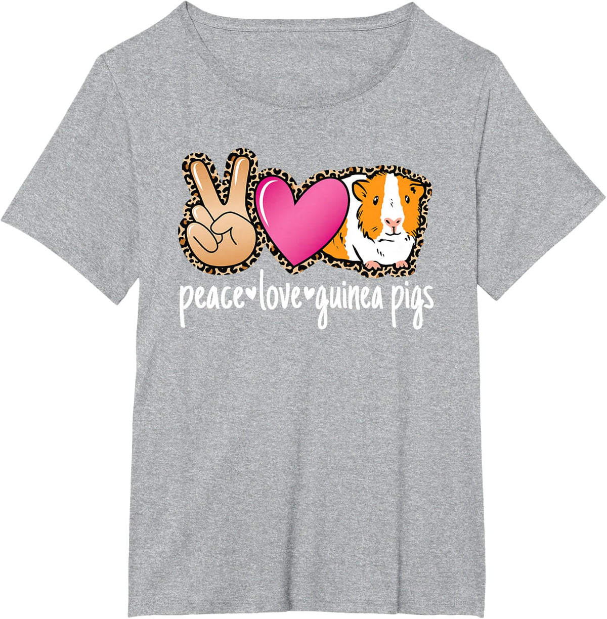 Peace Love Guinea Pigs Cute Guinea Pig Lover Women Girls T-Shirt - Heather Grey