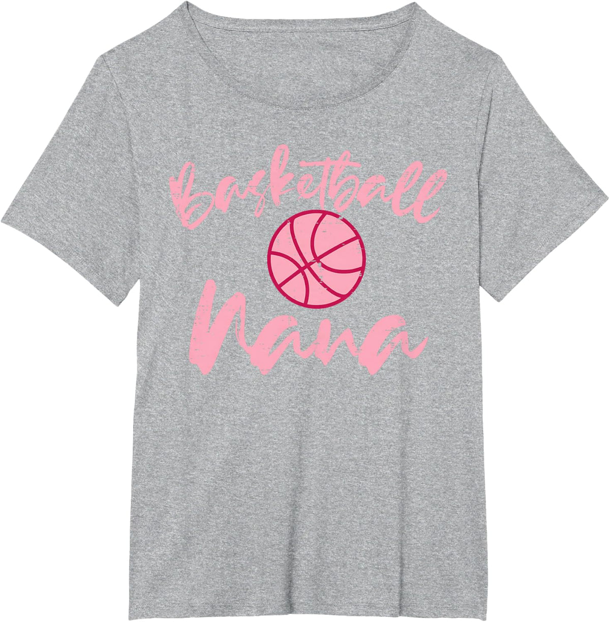 Basketball Nana Shirt Cute Sports Grandma Tees T Shirts For Women Mom Grandmother Gift - Heather Grey