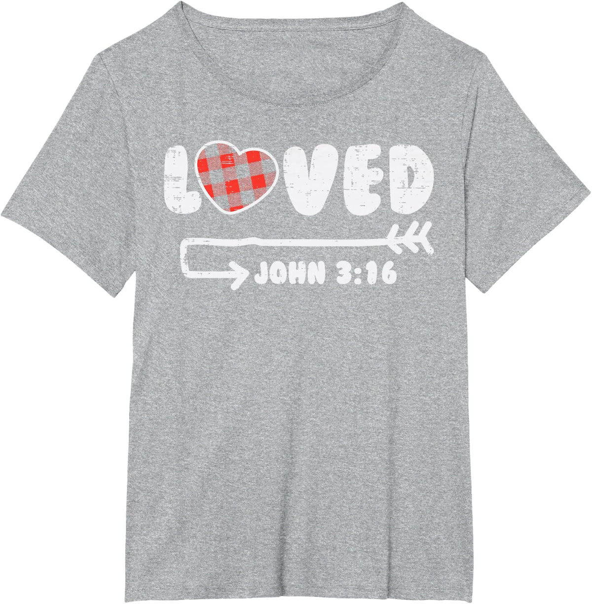 Loved John 3:16 Heart Valentines Day Bible Christian Gift T-Shirt - Heather Grey