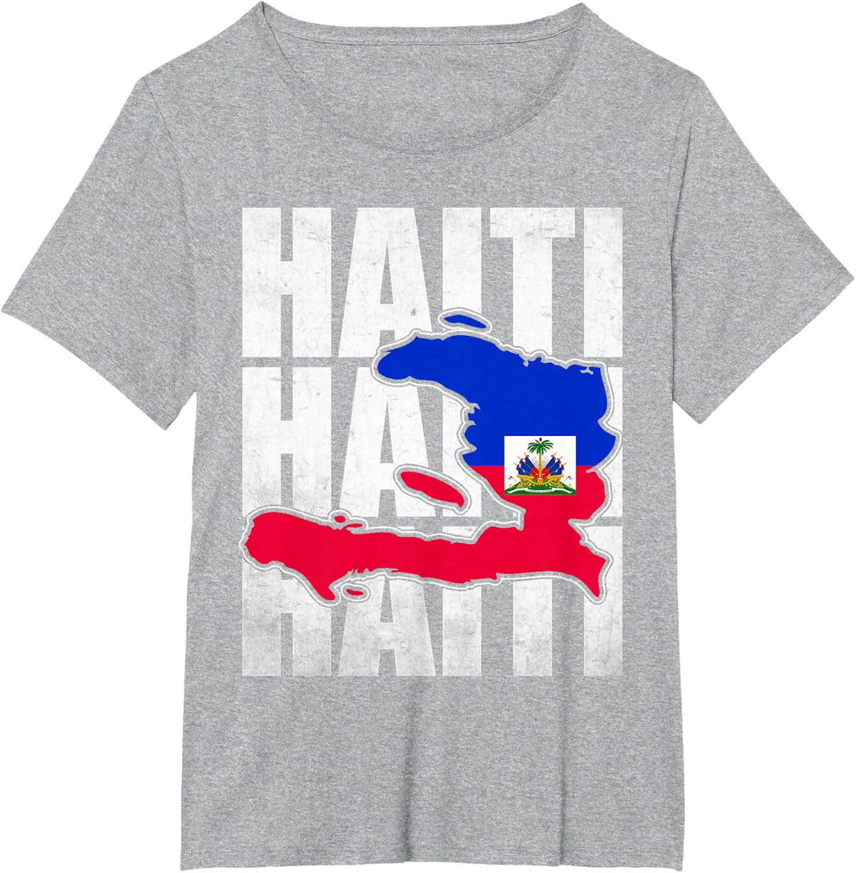 Cool Happy Haitian Flag Day Haiti Map Pride Men Women Kids T-Shirt - Heather Grey