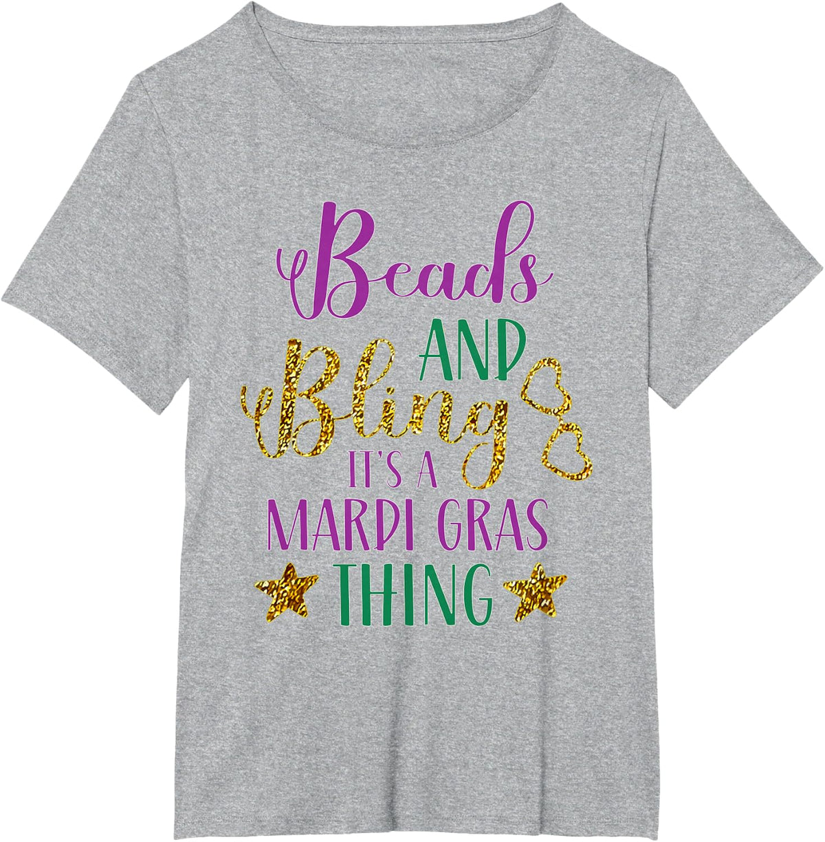 Beads and Bling It's a Mardi Gras Thing Mardi Gras T-Shirt - Heather Grey