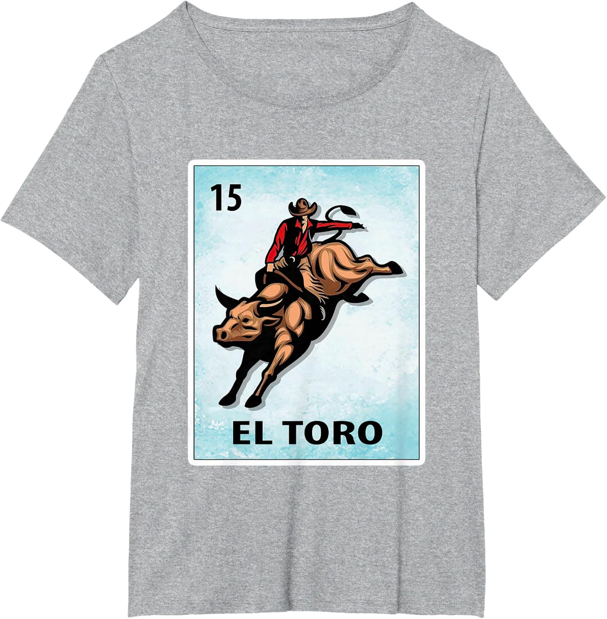 El Toro Mexican Bull Riding Cards T-Shirt - Heather Grey