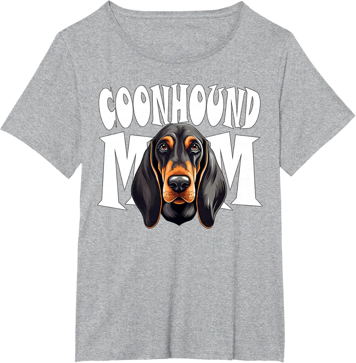 Black and Tan Coonhound Mom Cute Dog Mother T-Shirt - Heather Grey