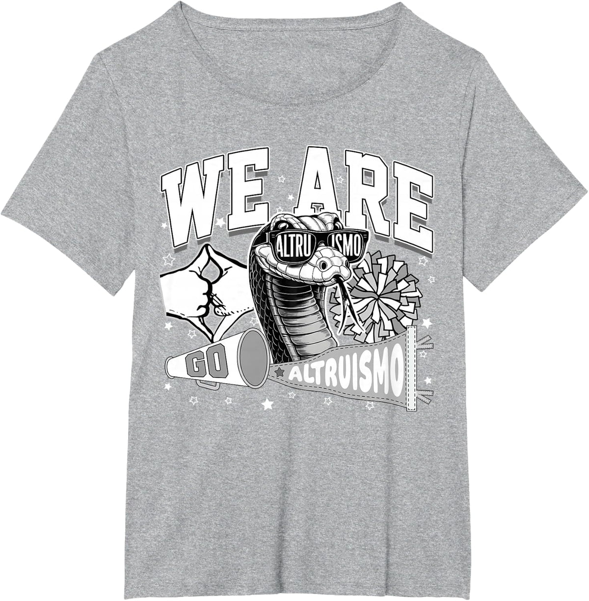 We are Altruismo Go Cheer Altruismo RCA Retro School Spirit T-Shirt - Heather Grey