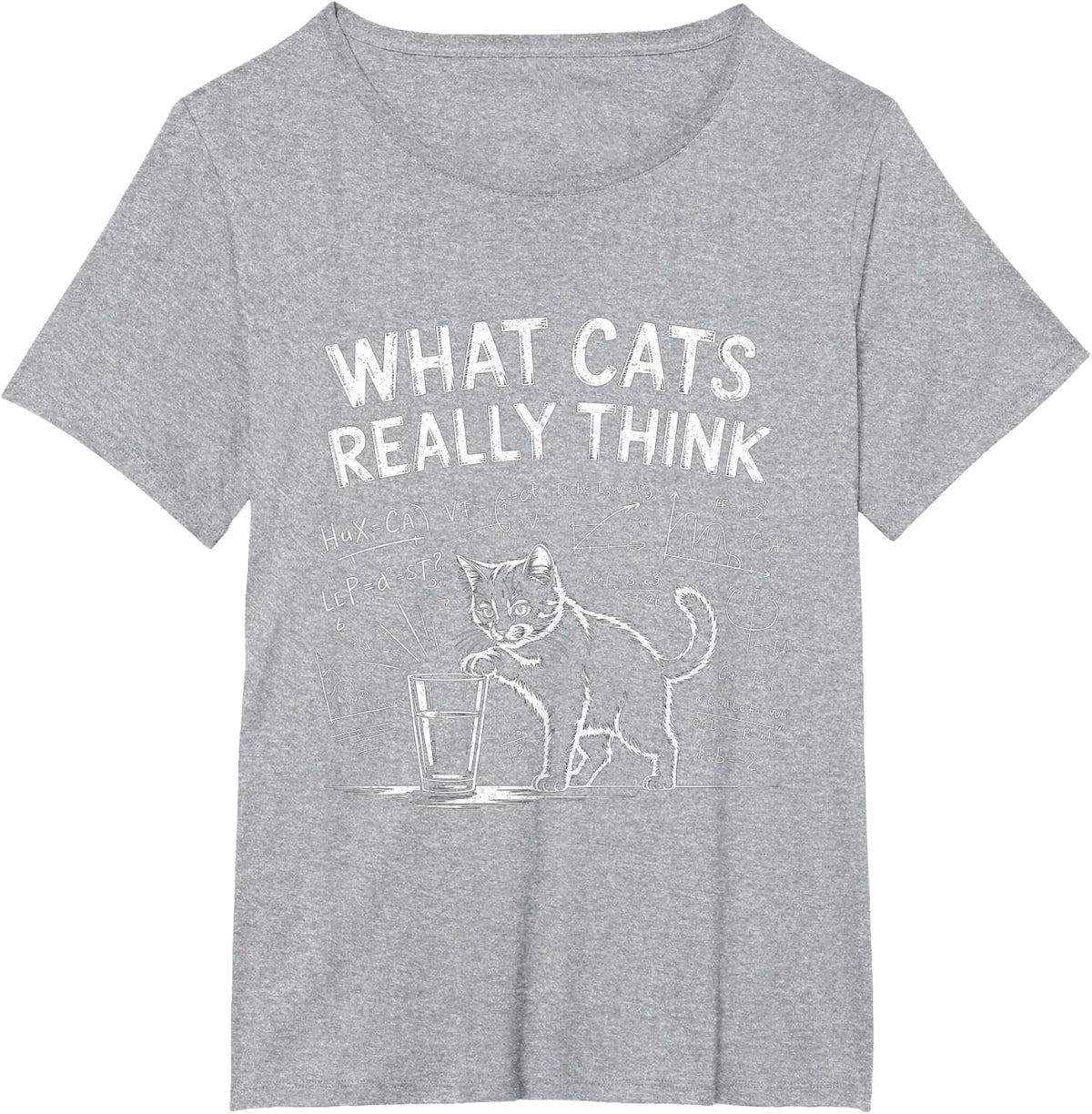 Funny Cat Physics Humor What Cats Really Think T-Shirt - Heather Grey