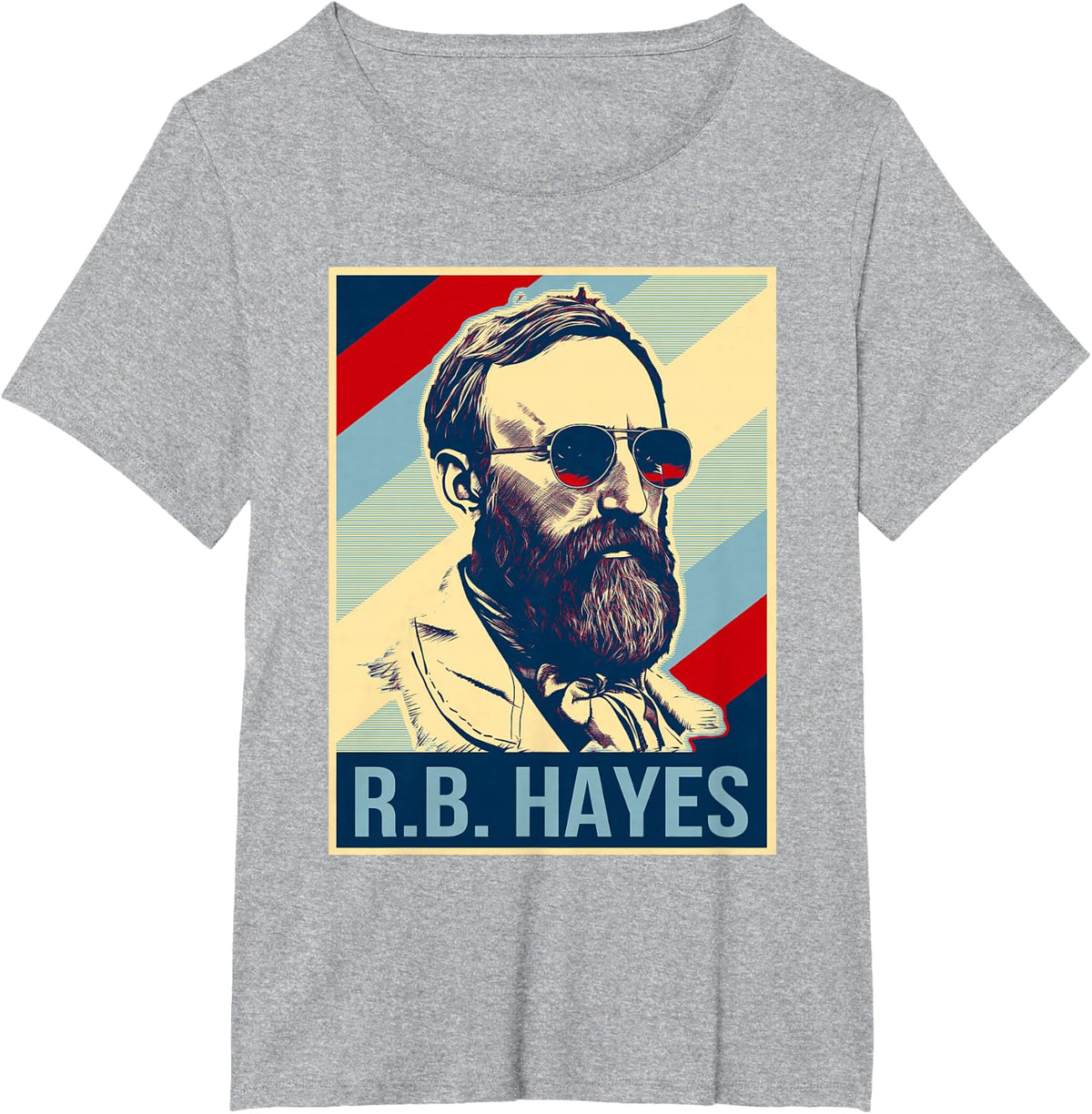 4th Of July Rutherford B. Hayes Is My President Patriotic T-Shirt - Heather Grey