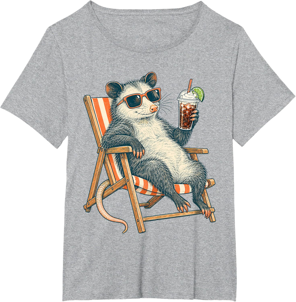Opossum Sunglasses - Dirty Soda T-Shirt - Heather Grey
