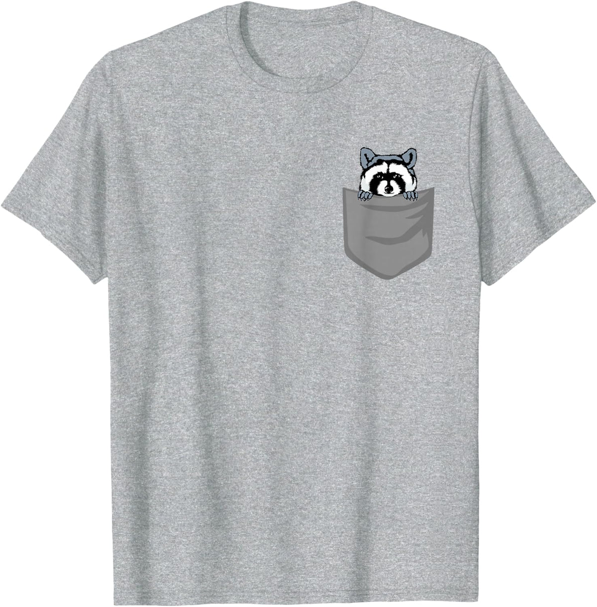Raccoon Pocket T-Shirt - Heather Grey