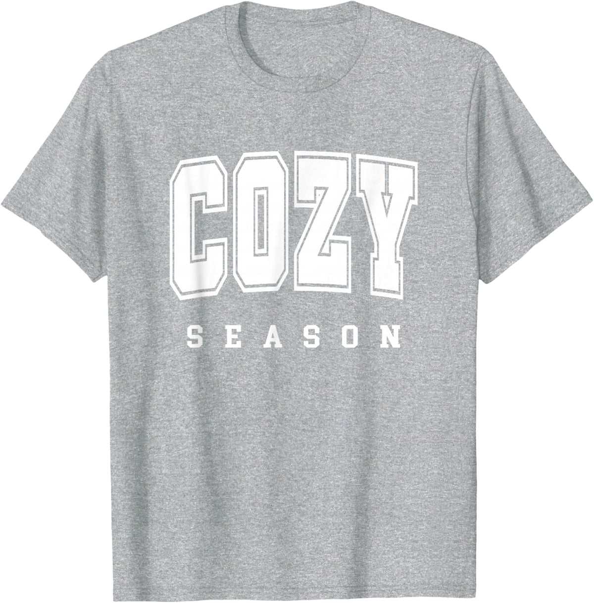 Cozy Season Retro Groovy Autumn Fall Themed Gift Winter T-Shirt - Heather Grey