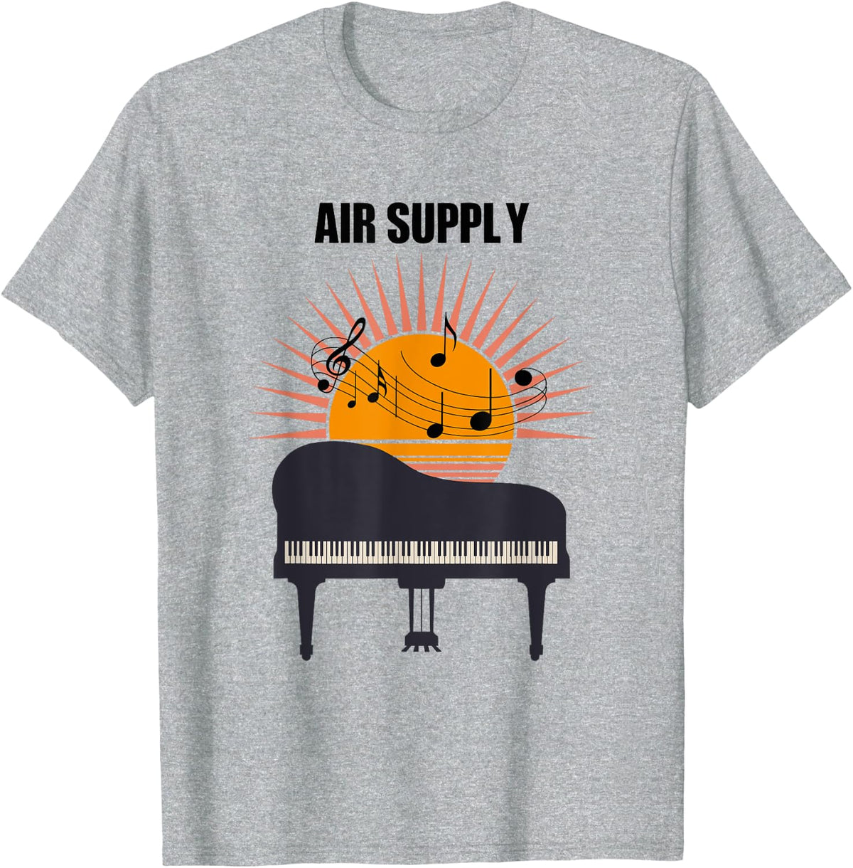 Air Supply Piano T-Shirt - Heather Grey