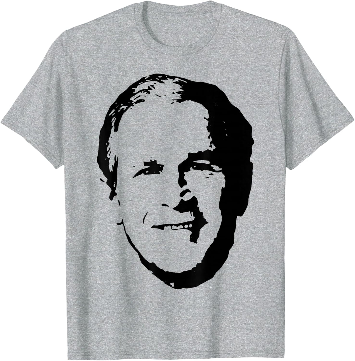 President's Day George W Bush T-Shirt - Men's Classic Fit White Graphic T-Shirt - Small - Heather Grey