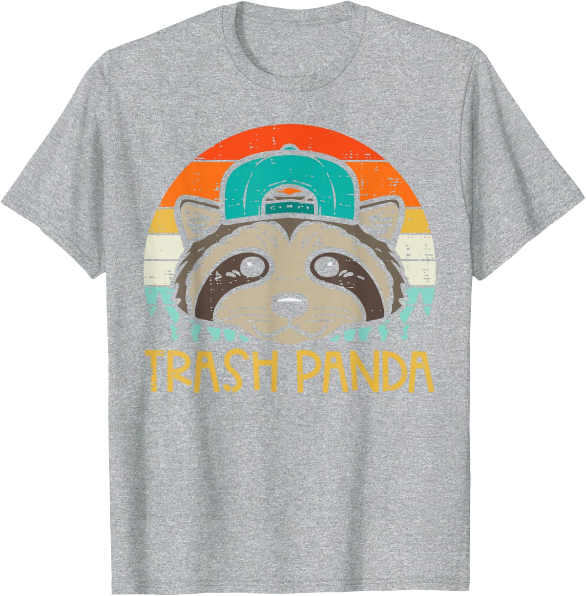 Raccoon Face Trash Panda Cool Street Cat Boys Kids Men Women T-Shirt - Heather Grey
