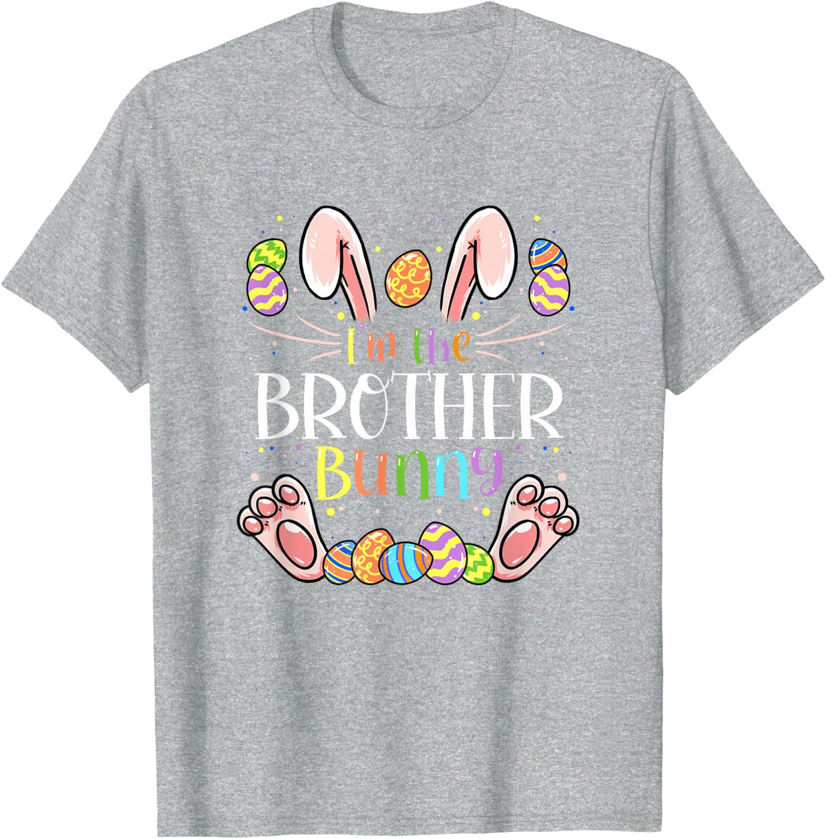 I'm The Brother Bunny Matching Family Easter Party T-Shirt - Heather Grey