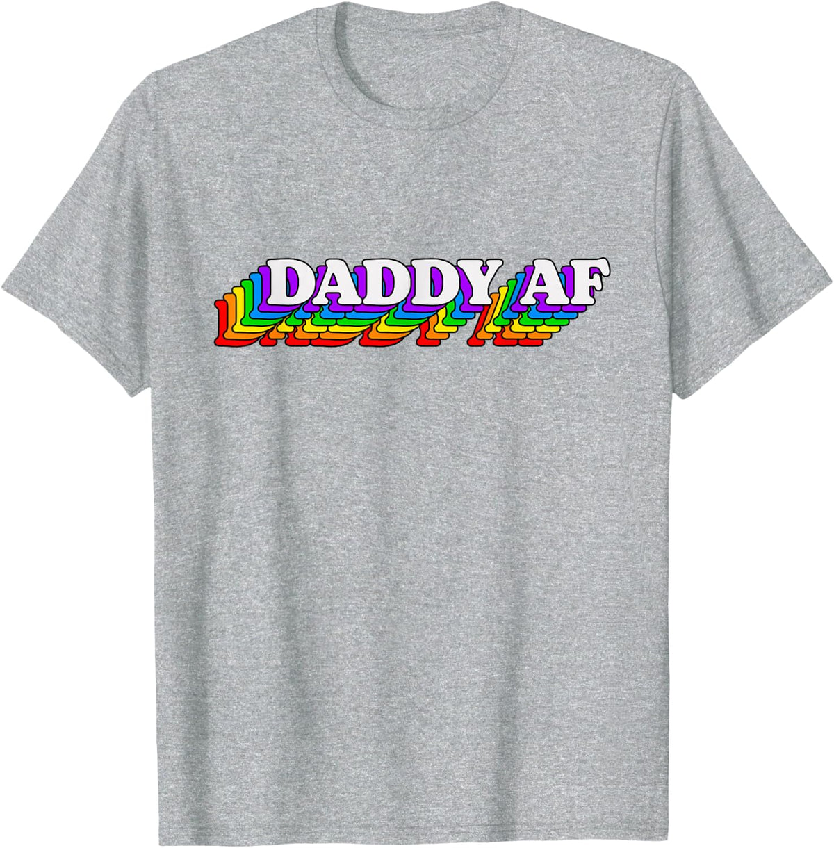 Mens Daddy AF Gay Daddy Bear LGBT Rainbow LGBTQ Pride T-Shirt - Heather Grey