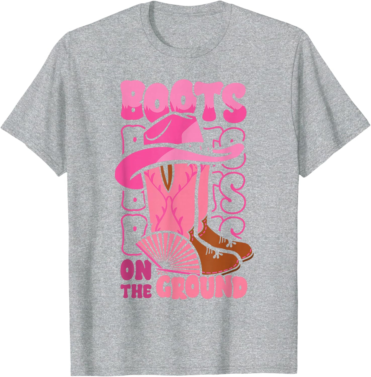 Cowgirl Boots on the Ground Linedance Rodeo Western Country T-Shirt - Heather Grey