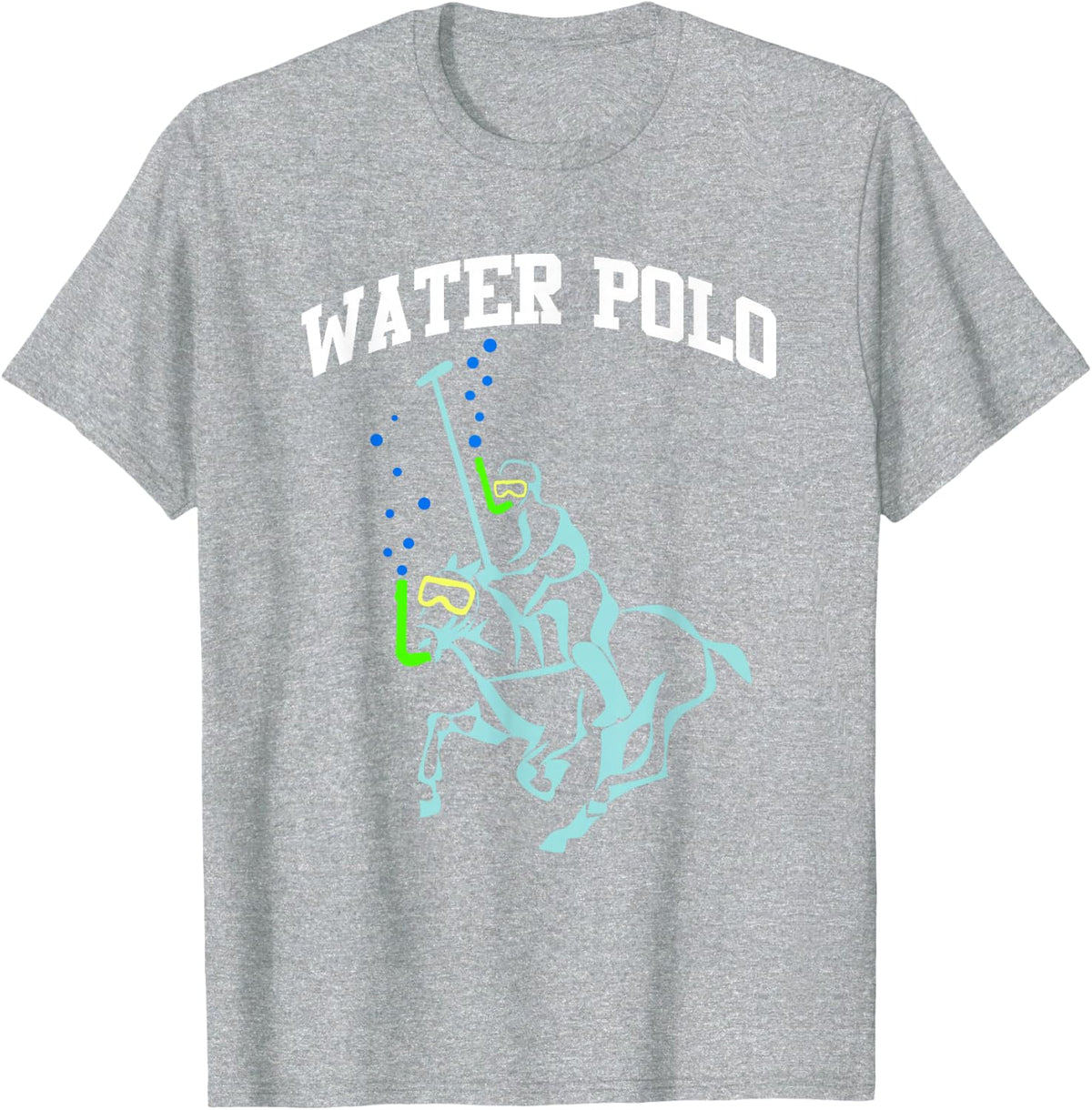 WATER POLO shirt Funny Snorkeling Horse Water Polo Joke T-Shirt - Heather Grey