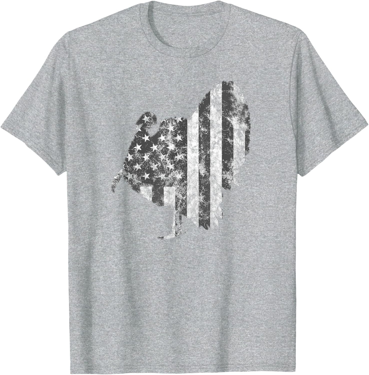 American Flag Turkey Hunting Women Men T-Shirt - Heather Grey