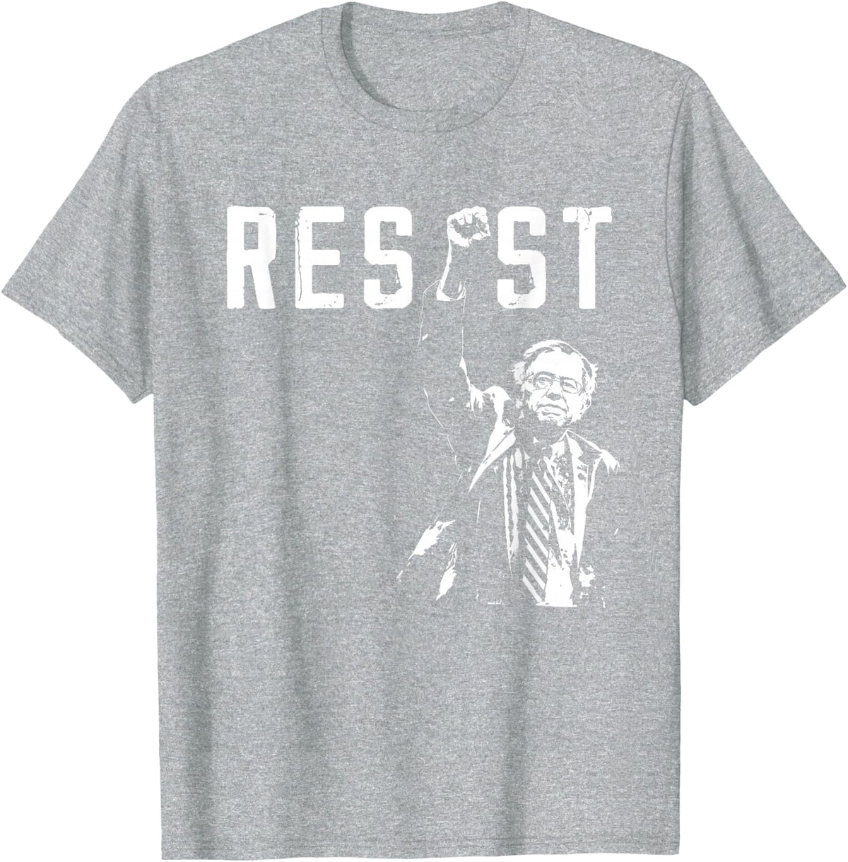 RESIST Bernie Sanders Freedom US National Service Protest T-Shirt - Heather Grey
