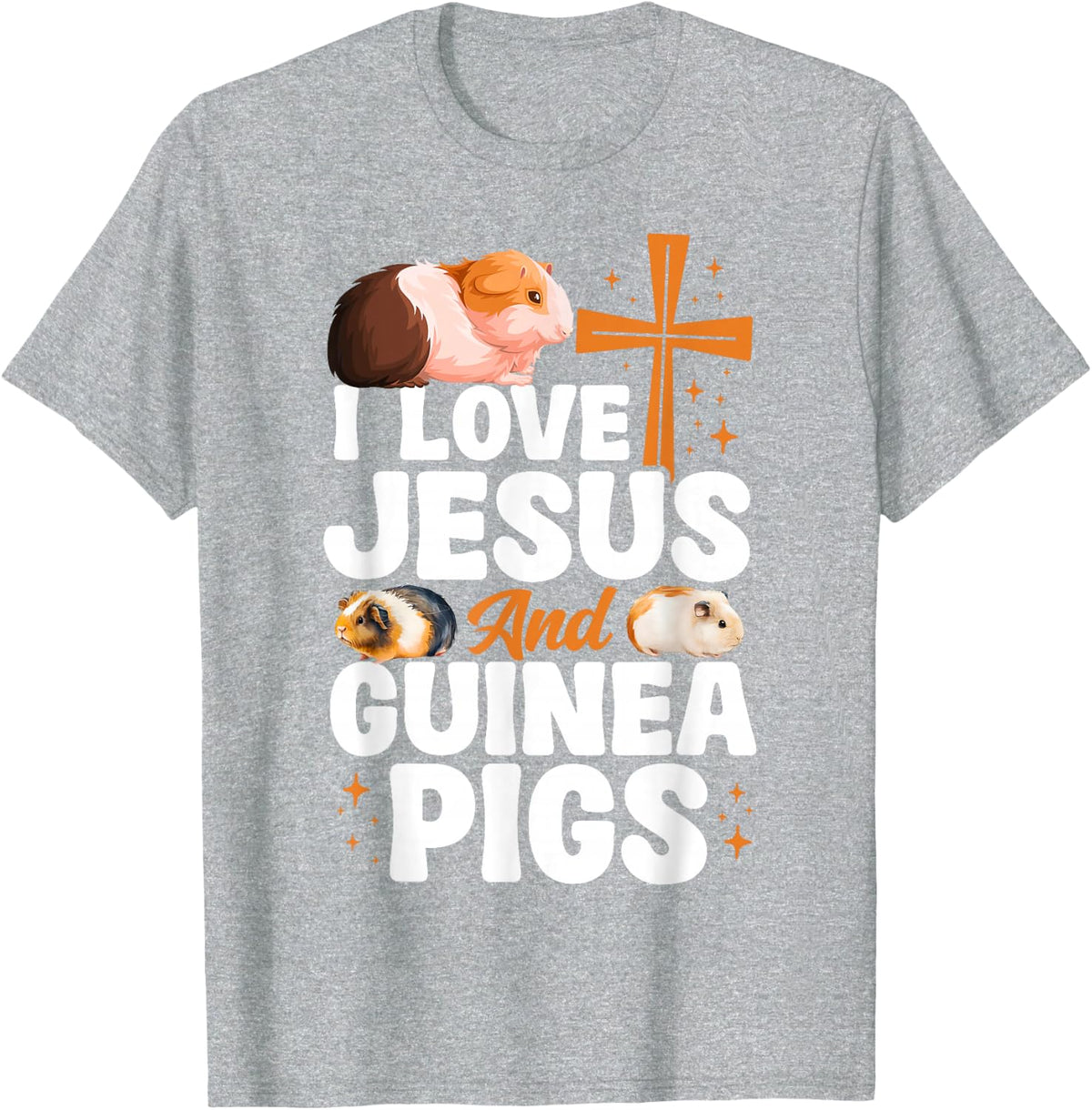Guinea Pig Jesus Faith Christian I Love Jesus And Guinea T-Shirt - Heather Grey