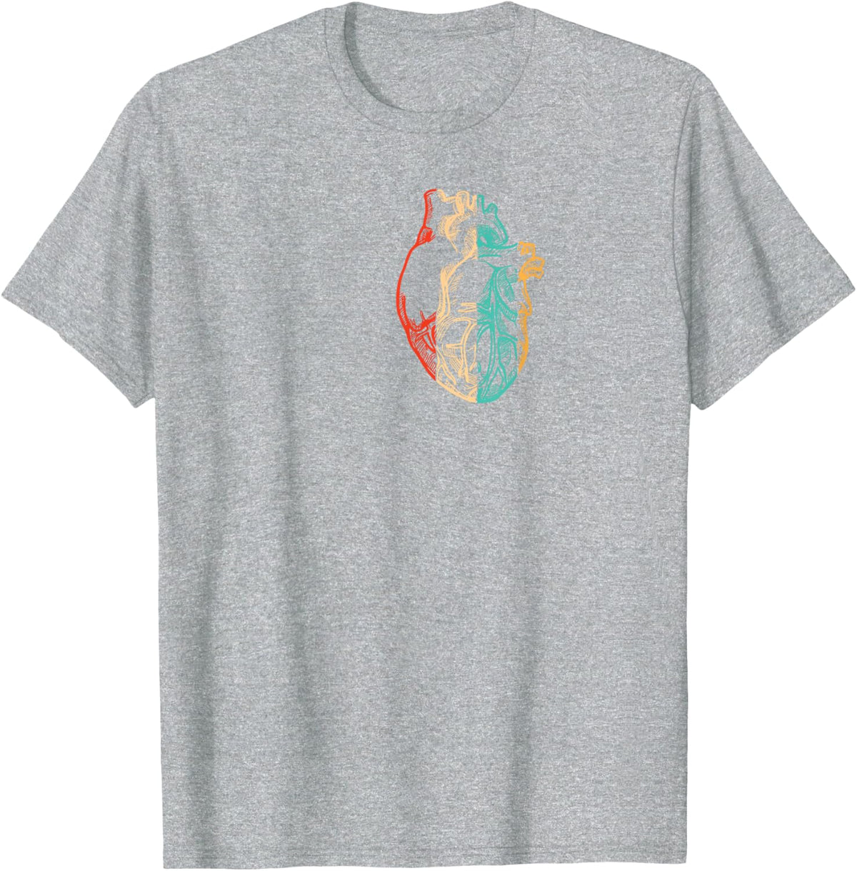 Heart Surgery Logo Emblem Pacemakers Open Heart Surgeon T-Shirt - Heather Grey