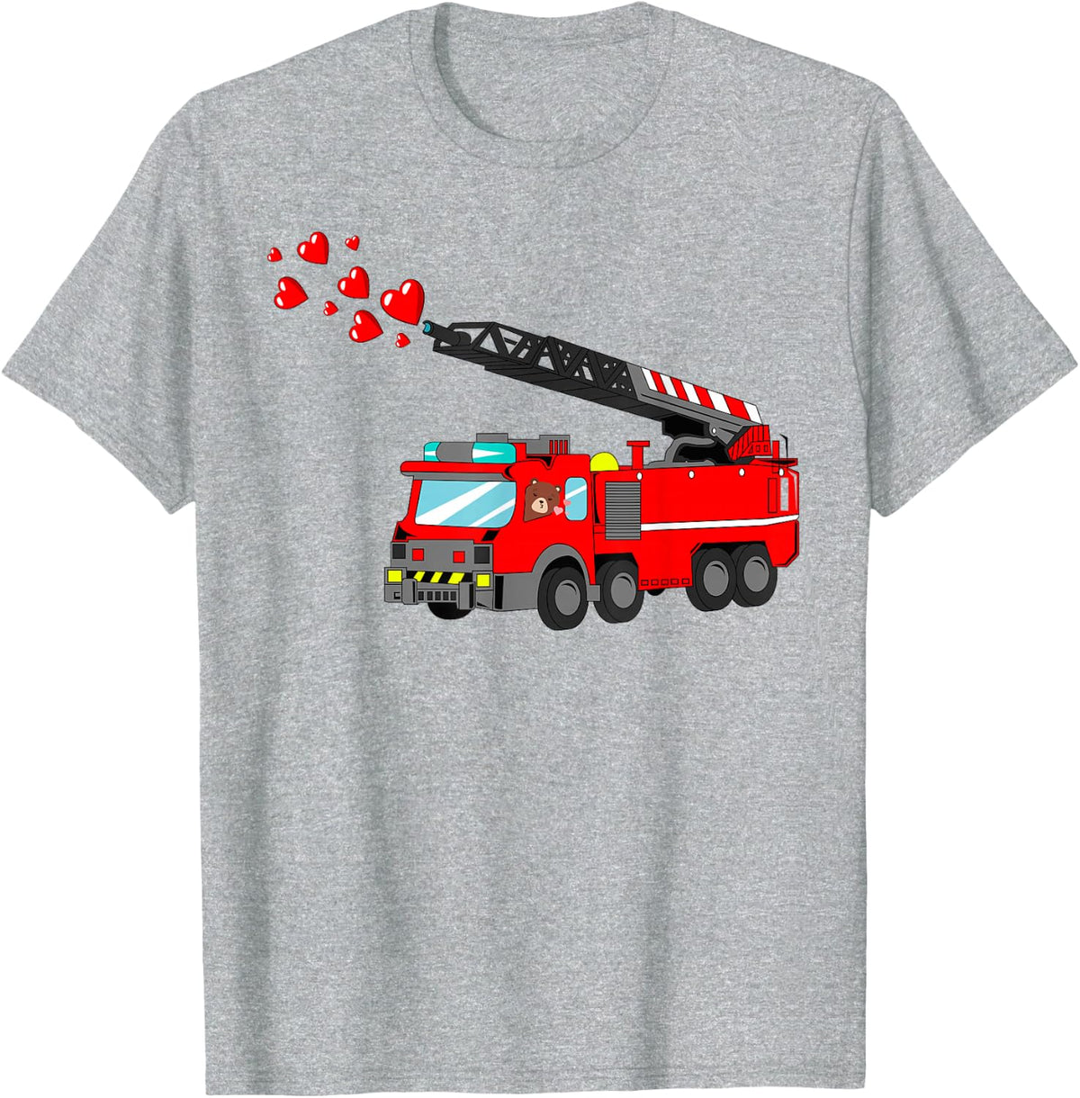 Loads Of Love FireTruck Valentine Day - Firefighter T Shirt T-Shirt - Heather Grey