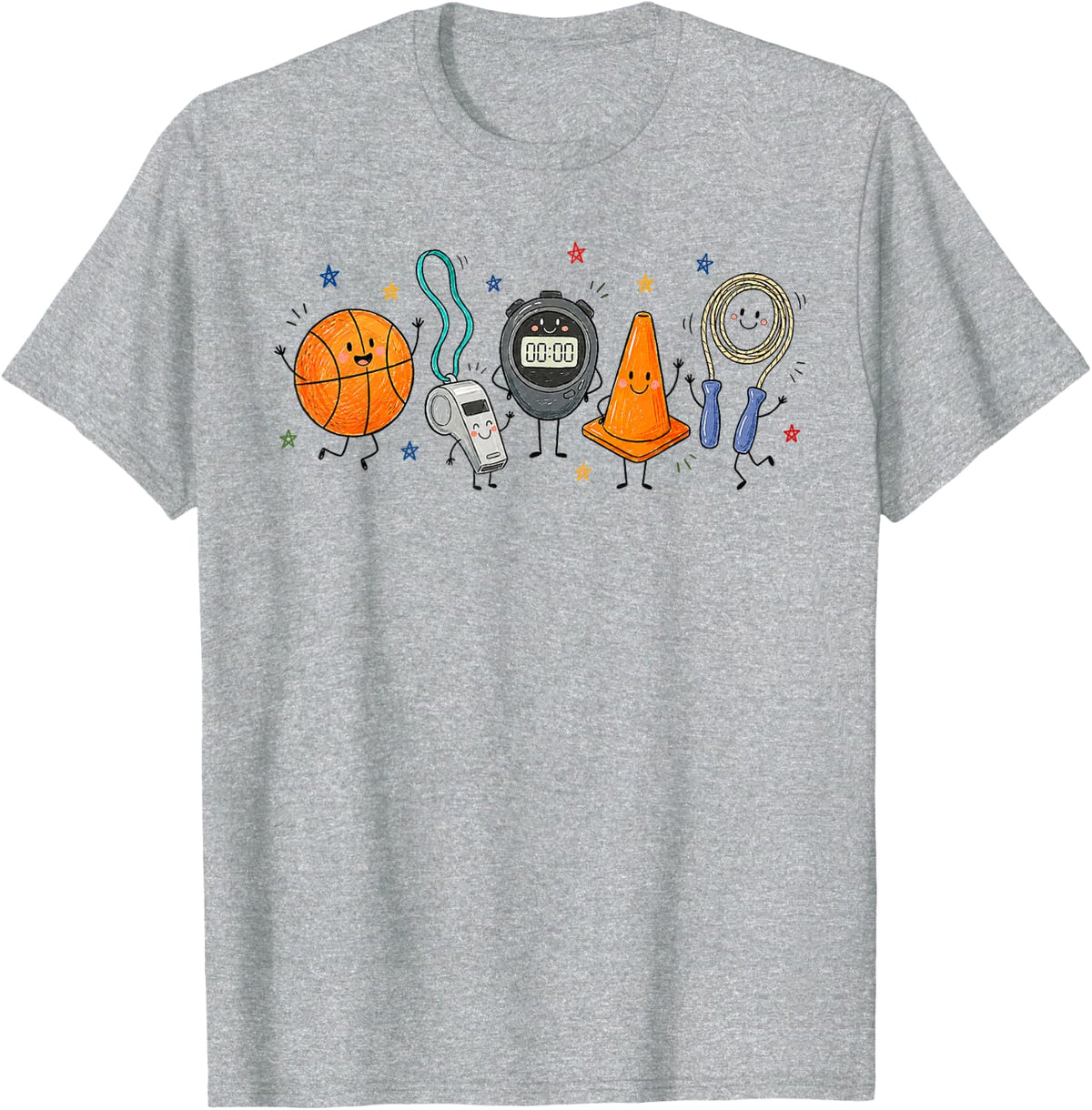 Physical Education Teacher PE Teacher Funny Gym Teacher T-Shirt - Heather Grey