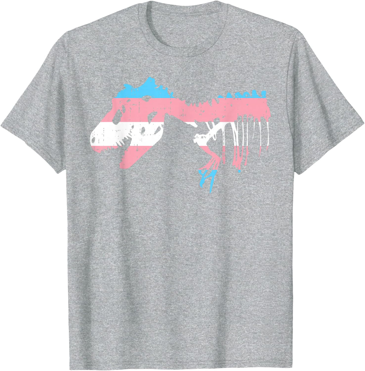 Trex Dinosaur Skeleton Transgender Trans Pride LGBT Gift T-Shirt - Heather Grey