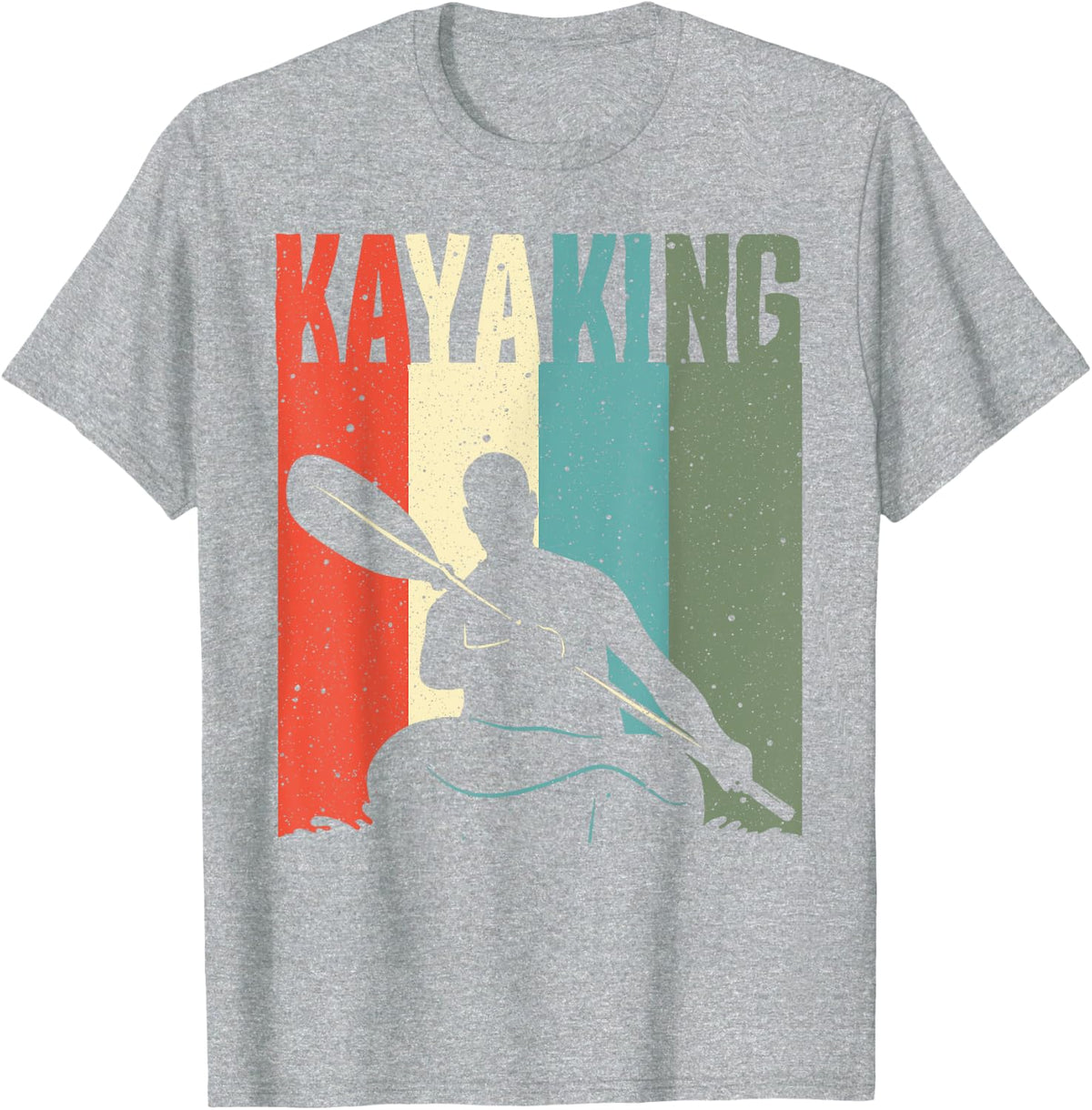 Funny Kayaking Design For Men Women Kayak Rafting Row Lovers T-Shirt - Heather Grey