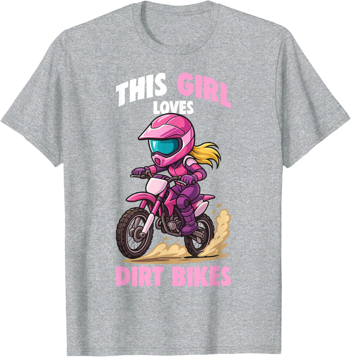 This Girl Loves Dirt Bikes Motocross T-Shirt - Heather Grey