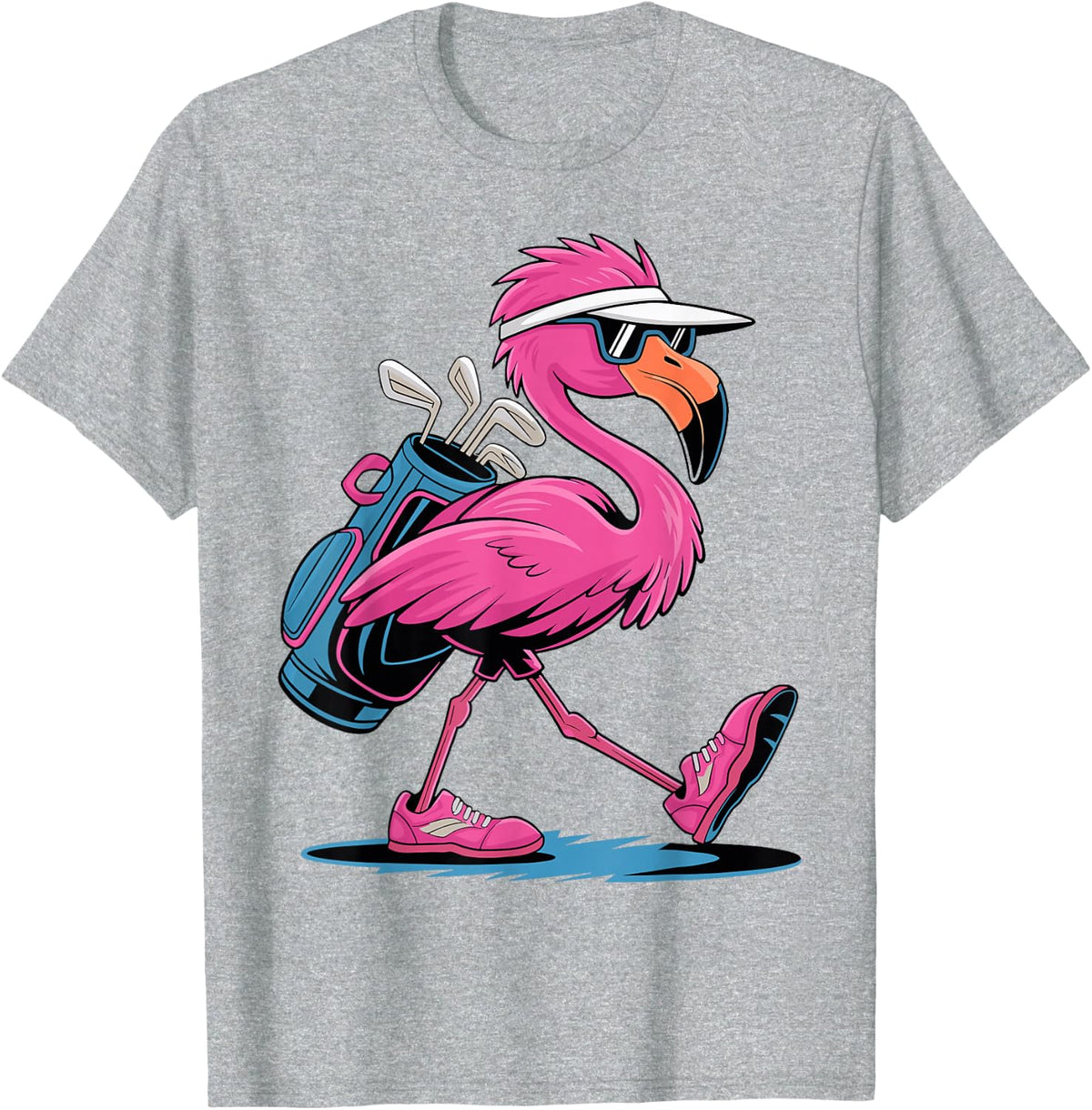 Ping Flamingo Golf Sunglasses woman ladies men golf lover T-Shirt - Heather Grey