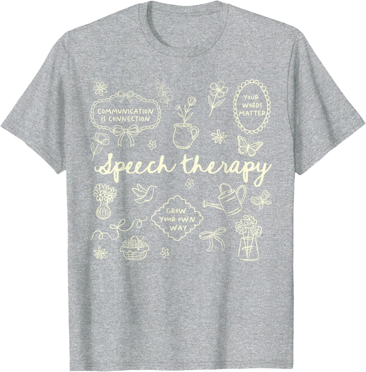Women Speech Language Pathologist SLP Speech Therapist T-Shirt - Heather Grey