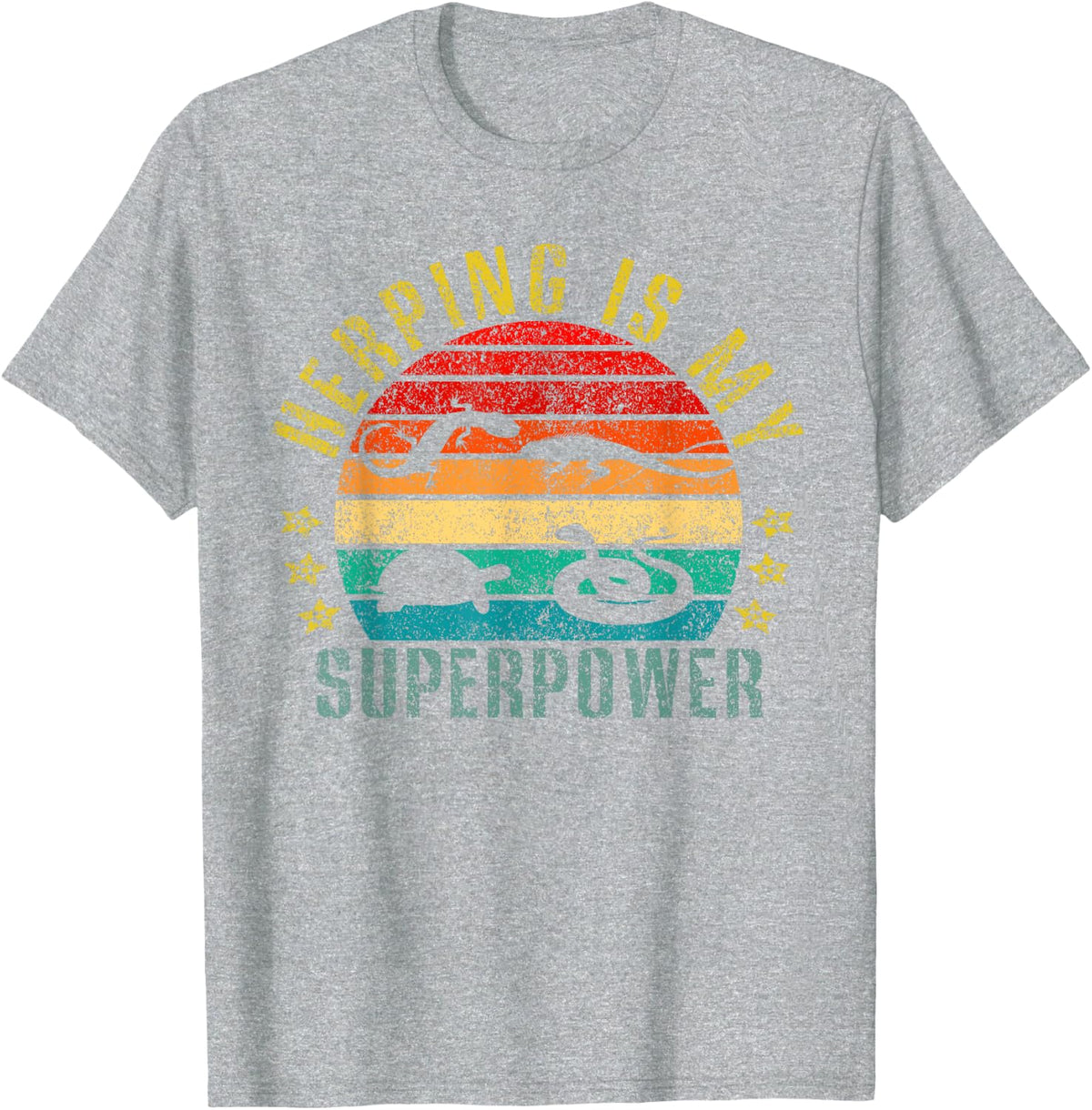 Herping is my Superpower Funny Retro T-Shirt - Heather Grey