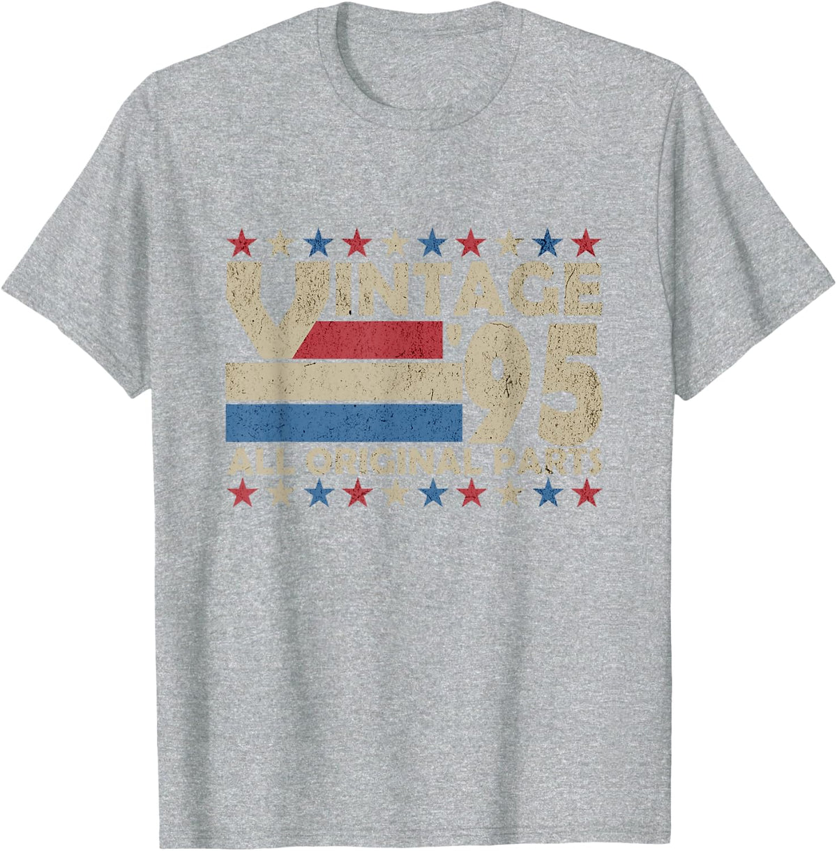 Vintage '95 All Original Parts Retro T-Shirt - Heather Grey