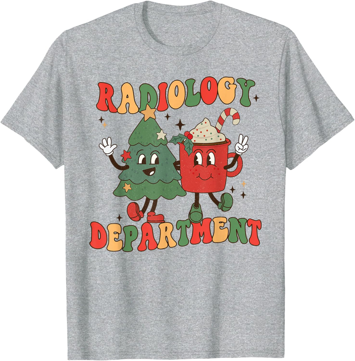 Radiology Department Coffee Christmas Tree Radiologic X-ray T-Shirt - Heather Grey