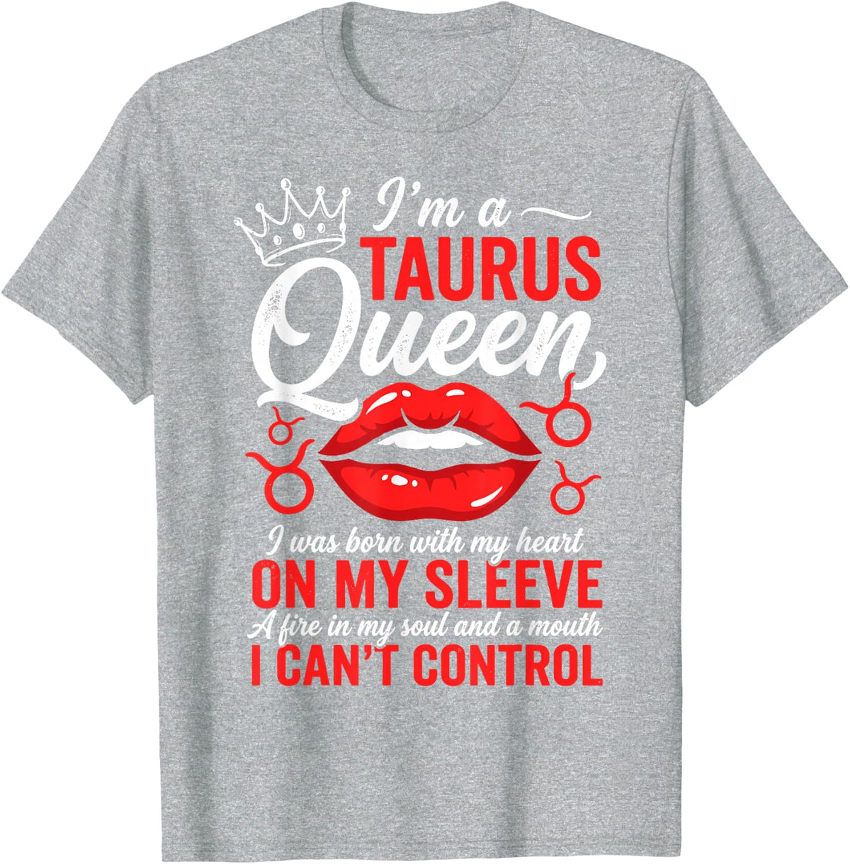 Taurus Queen Zodiac Sign Astrology Horoscope Astrological T-Shirt - Heather Grey