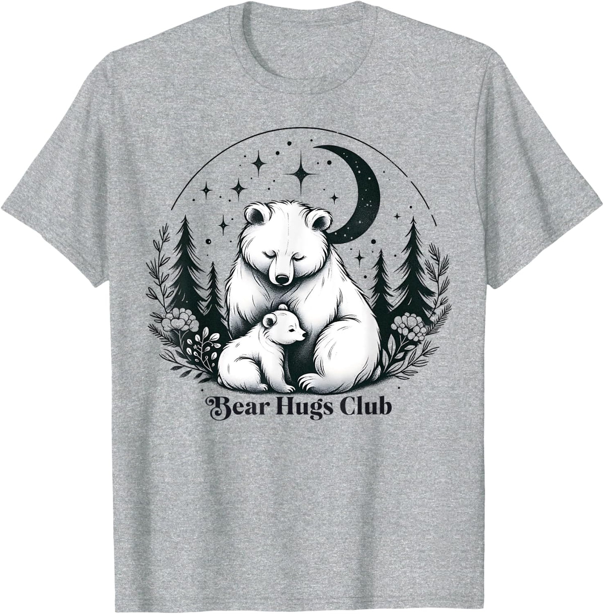 Polar Bear Hugs Mama Baby Mothers Day Mom Daughter Son T-Shirt - Heather Grey