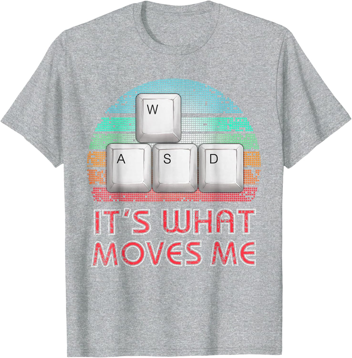 Vintage Gift WASD PC Gamer Gifts Video Gaming Boys Men T-Shirt - Heather Grey
