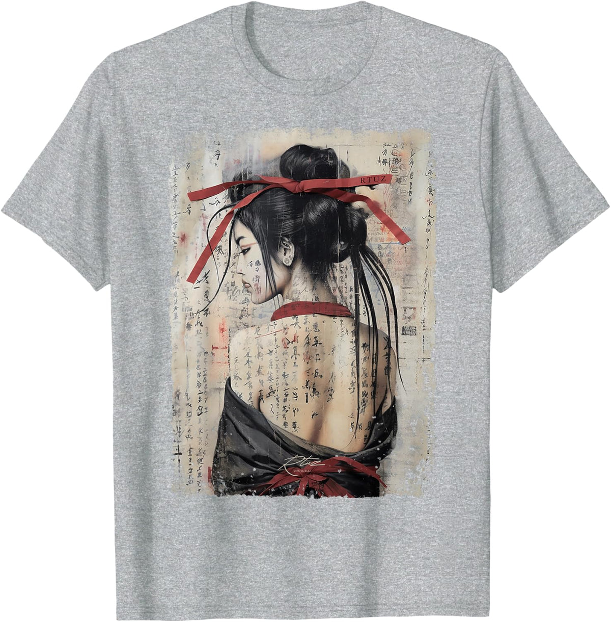 Geisha Asia Japan Woman Vintage Culture Tokyo Geisha T-Shirt - Heather Grey